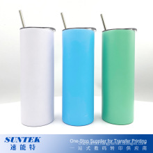 20oz Sublimation Blank Stainless Steel Straight Glow in Dark Tumblers in White-Green-Blue